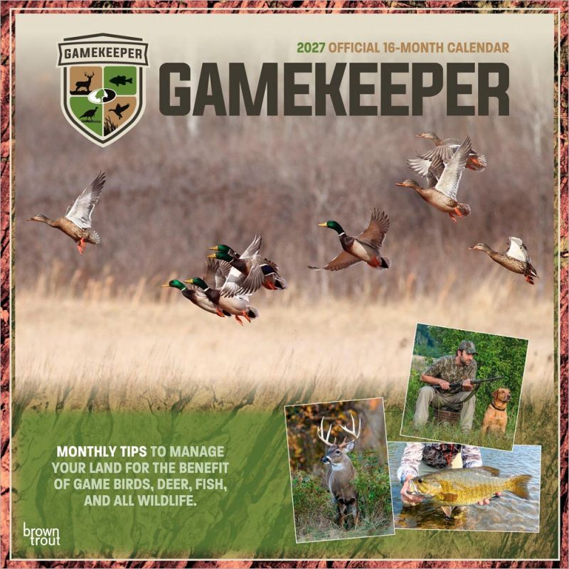 Brown Trout Publishers Mossy Oak Gamekeeper 2027 Monthly Square Wall Calendar, 12 in. x 24 in.