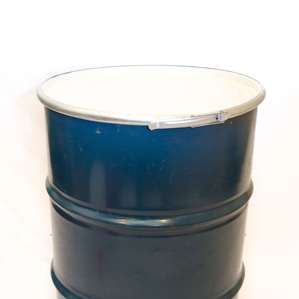 Eagle Peak Used Berry Grade Open Top Steel Barrel With Ring And Lid Assorted Colors, 55 gal.