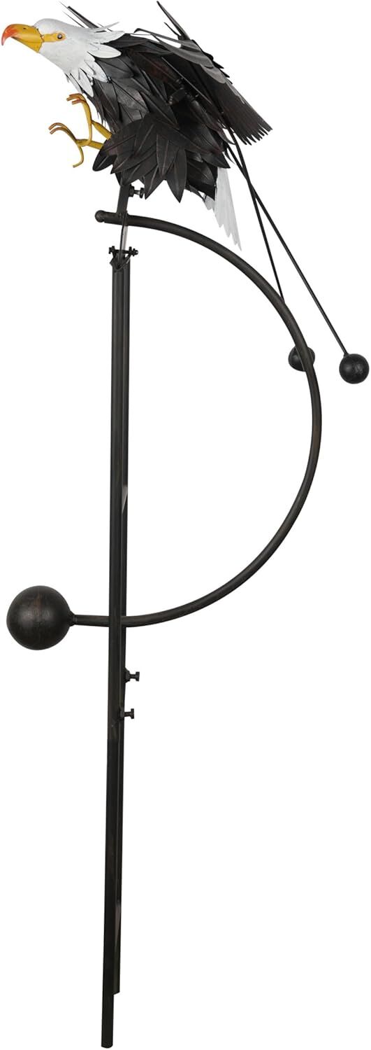 Alpine  Metal Rocking Eagle Patriotic Decor Garden Stake, 56-In