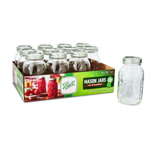 Ball Mason Jars & Lids, Regular Mouth, 32-Oz, 12-Pk - Canning Jars & Lids | BALL