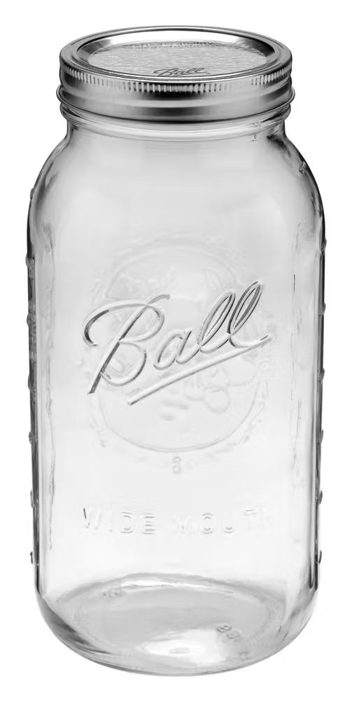 Ball Mason Jars & Lids, Wide Mouth, 64-Oz, 6-Pk