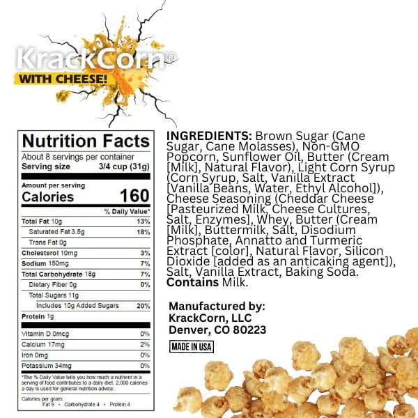 KrackCorn Popcorn With Cheese 8.5-Oz 