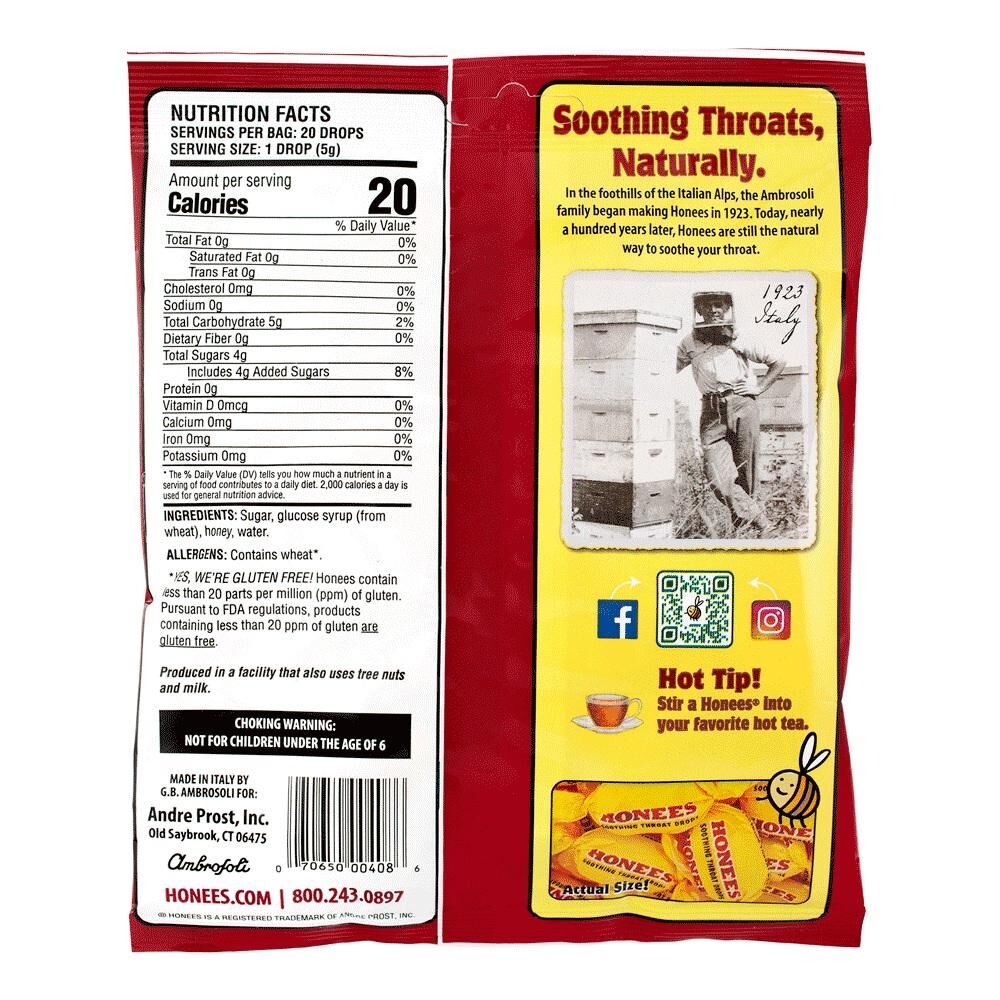 Honees Original Honey Drops, 20-Pc