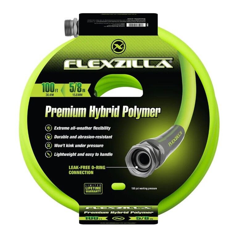 Flexzilla ZillaGreen Garden Hose 150 PSI, 5/8-In x 100-Ft