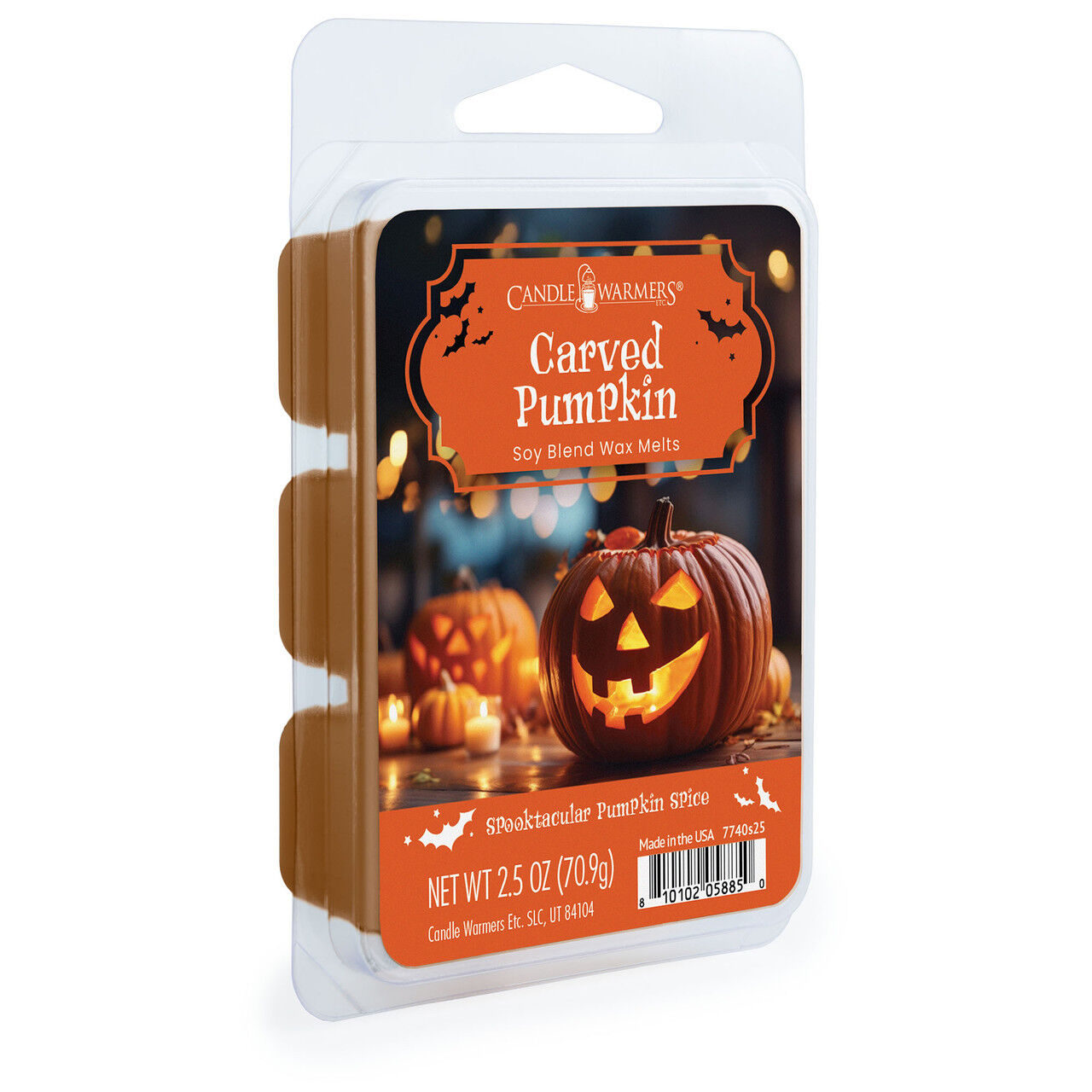 Candle Warmers Carved Pumpkin Halloween Wax Melts, 2.5-Oz