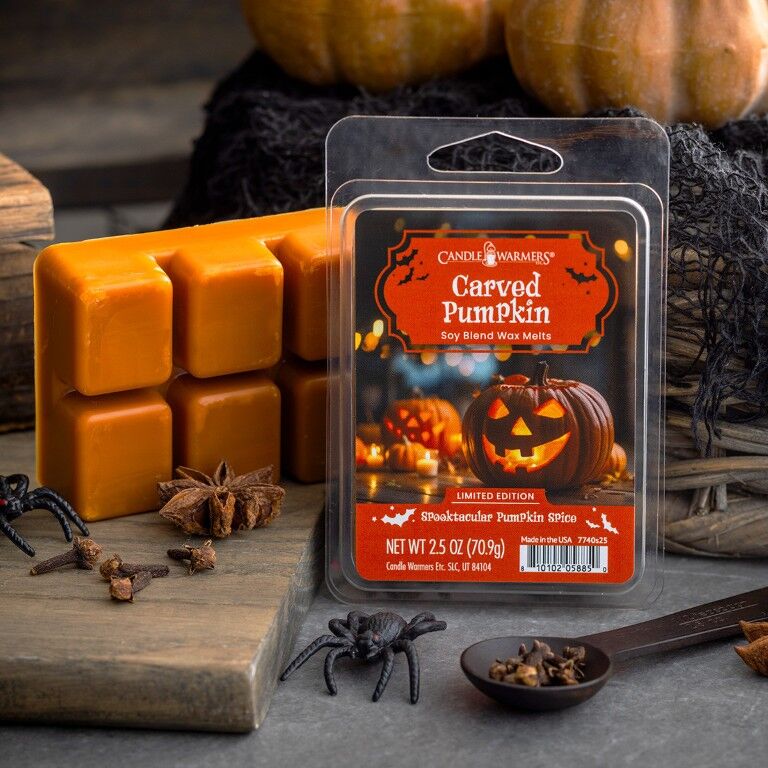 Candle Warmers Carved Pumpkin Halloween Wax Melts, 2.5-Oz