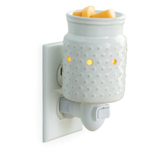 Candle Warmers White Hobnail Pluggable Fragrance Warmer