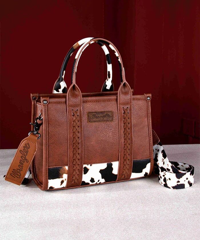 Montana West Wrangler Cow Print Medium Crossbody Tote