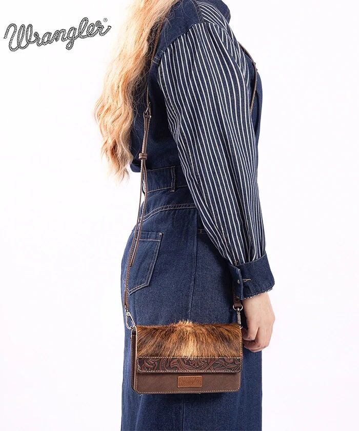 Montana West Wrangler Genuine Hair-On Cowhide Mini Crossbody