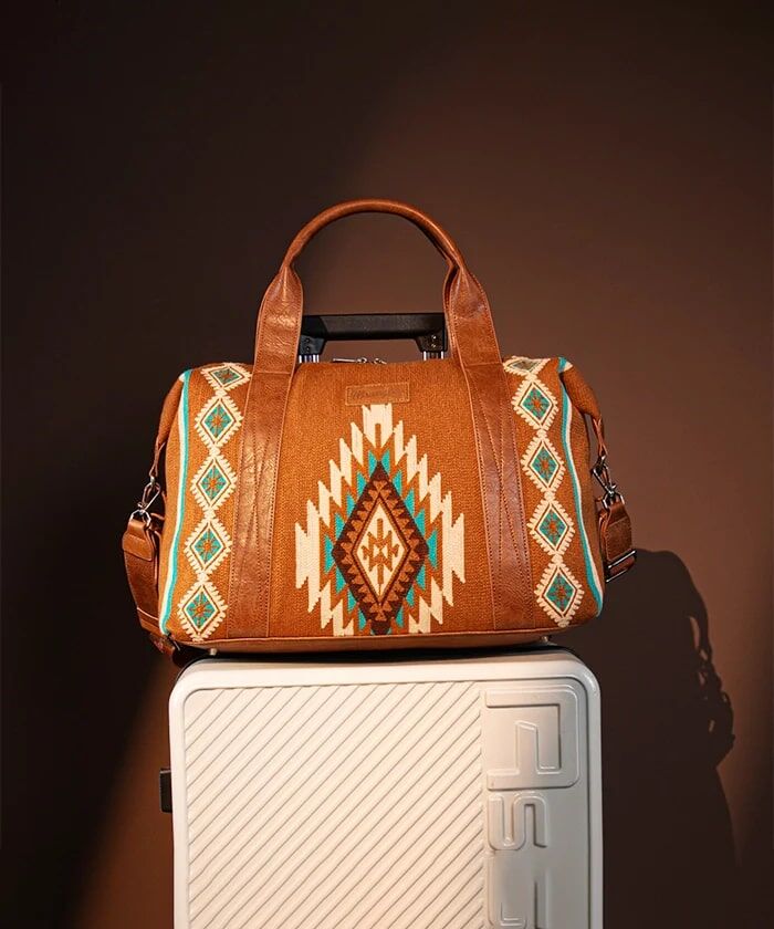 Montana West Wrangler Aztec Knitted Trolley Sleeve Duffle Bag