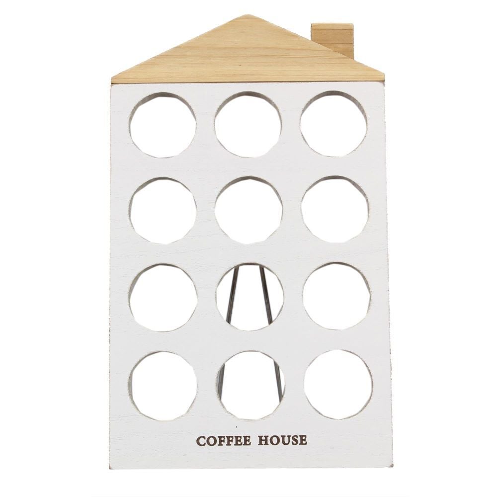 Young's Inc Wood House Tabletop Coffee Pod Holder