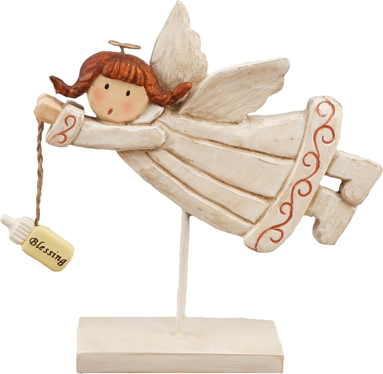 Young's Resin Angel With Baby Bottle Figurine