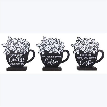 Young's Wood Coffee Cup Cutout Tabletop Sign
