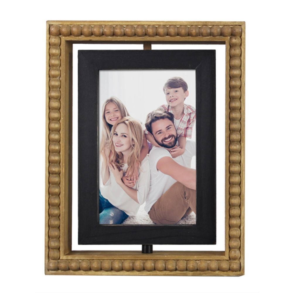 Young's Inc Natural & Black Wood Framed Floating Photo Frame