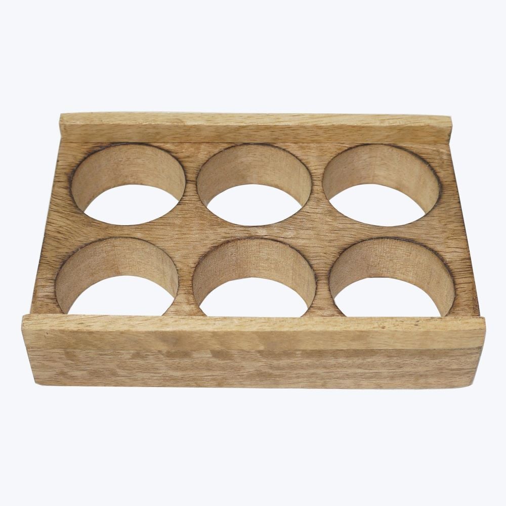 Young's Inc Mango Wood Egg Tray