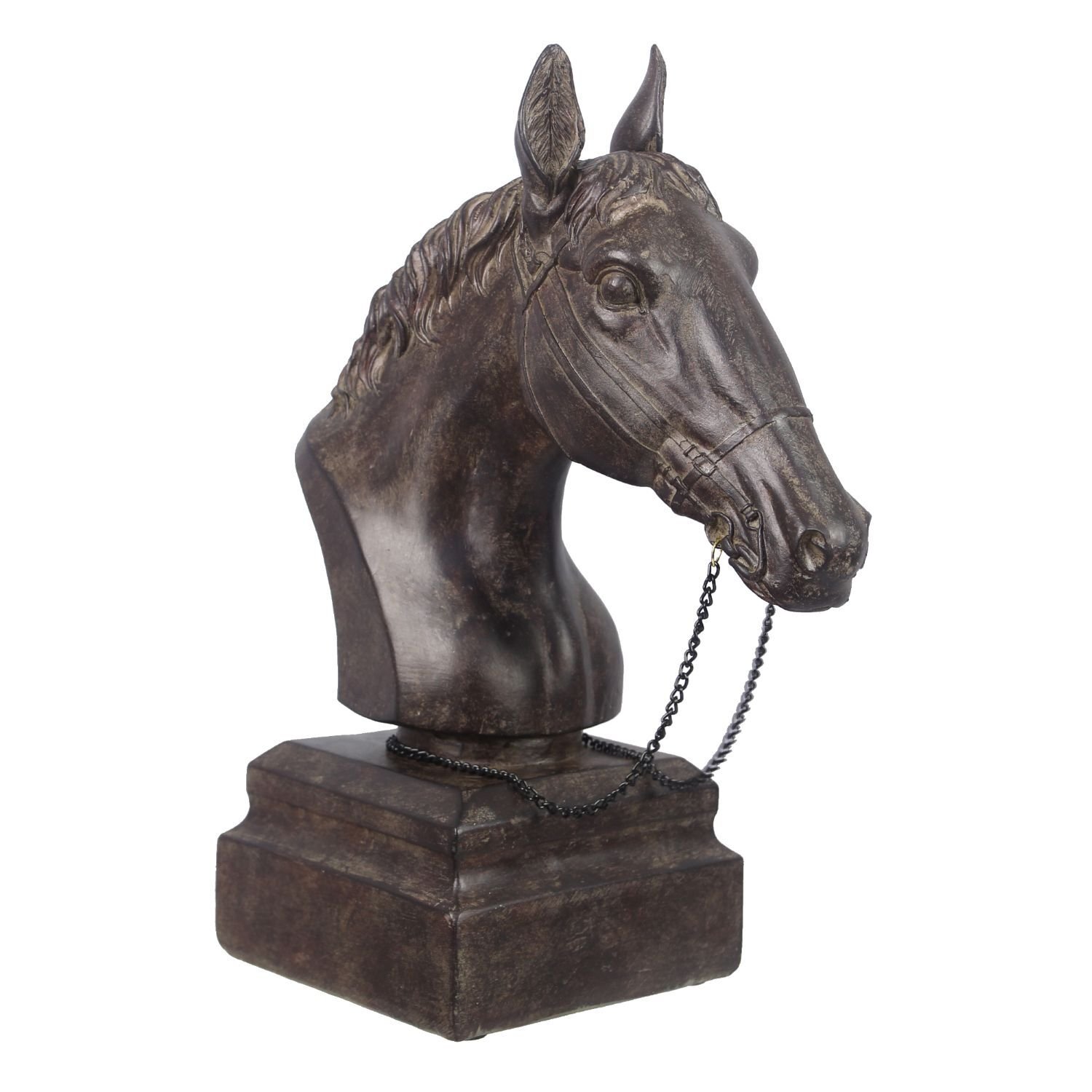 Young's Resin Horse Bust Sculpture with Antique Finish