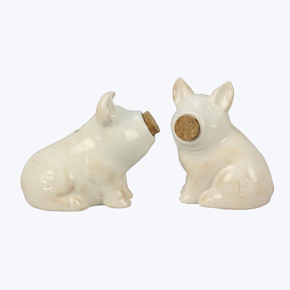 Young's Inc Ceramic Piggy Salt & Pepper Shakers