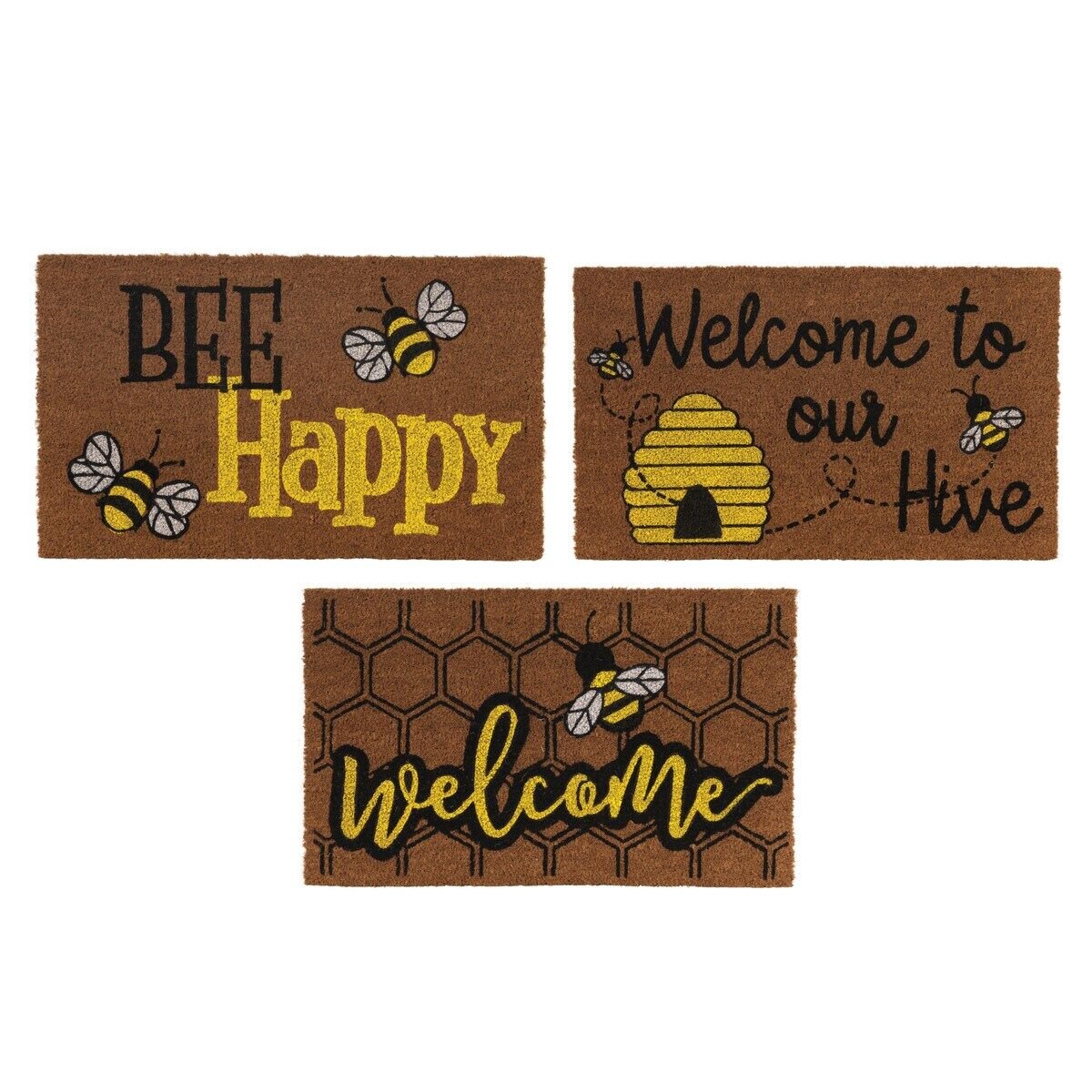 Gerson Bee Design Coir Doormat Assortment, 30-In