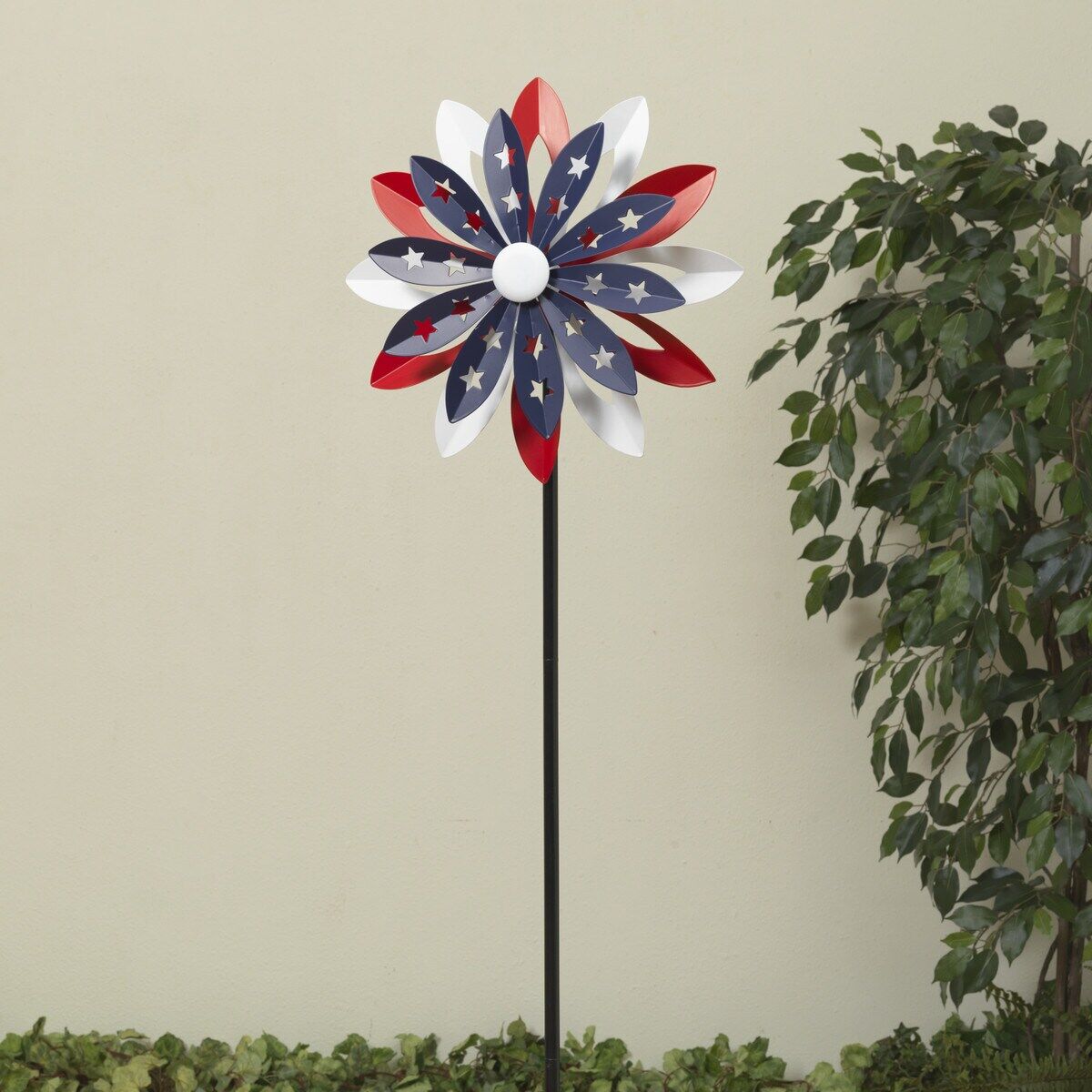 Gerson Metal Americana Wind Spinner Yard Stake, 48-In