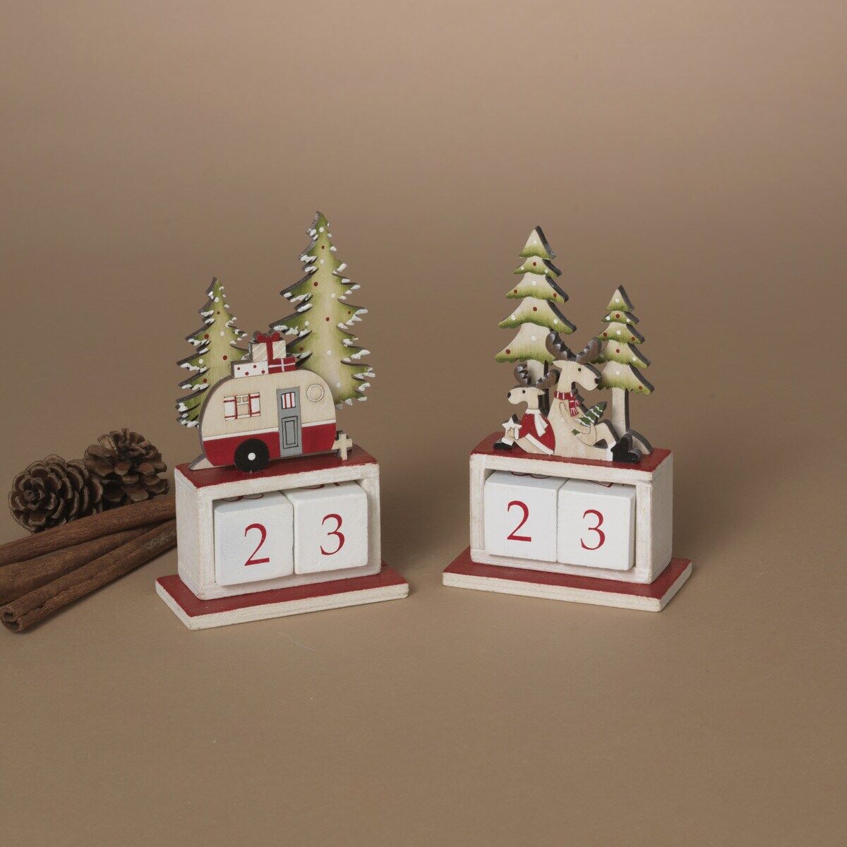 Gerson Wood Holiday Sene Décor With Countdown Calendar Assortment