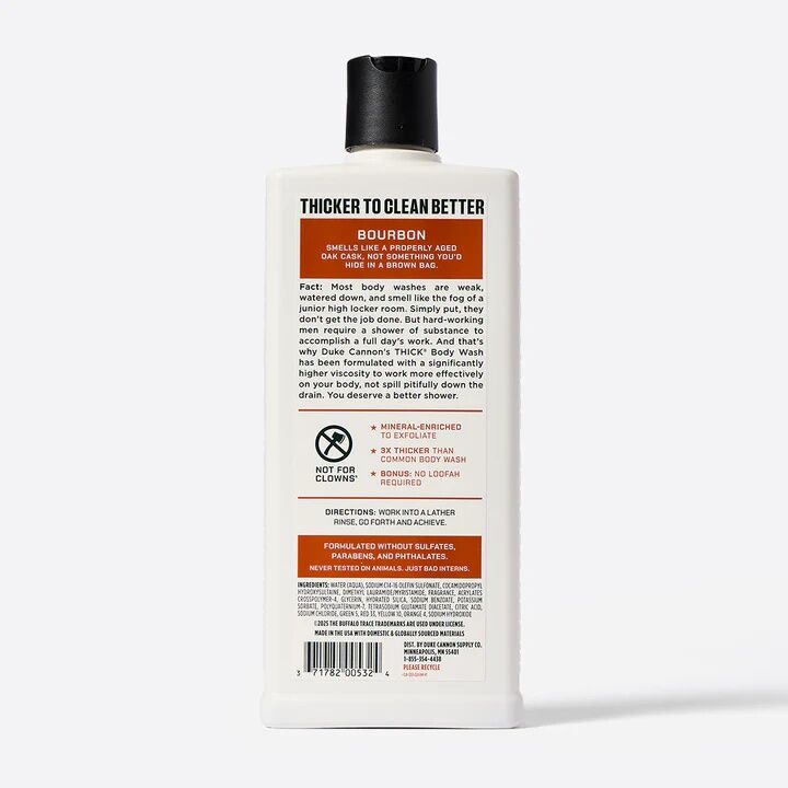 Duke Cannon Bourbon Scent Thick Body Wash, 18-Oz