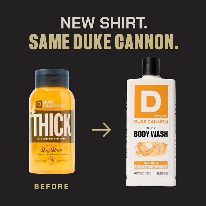 Duke Cannon Bay Rum Scent Thick Body Wash, 18-Oz