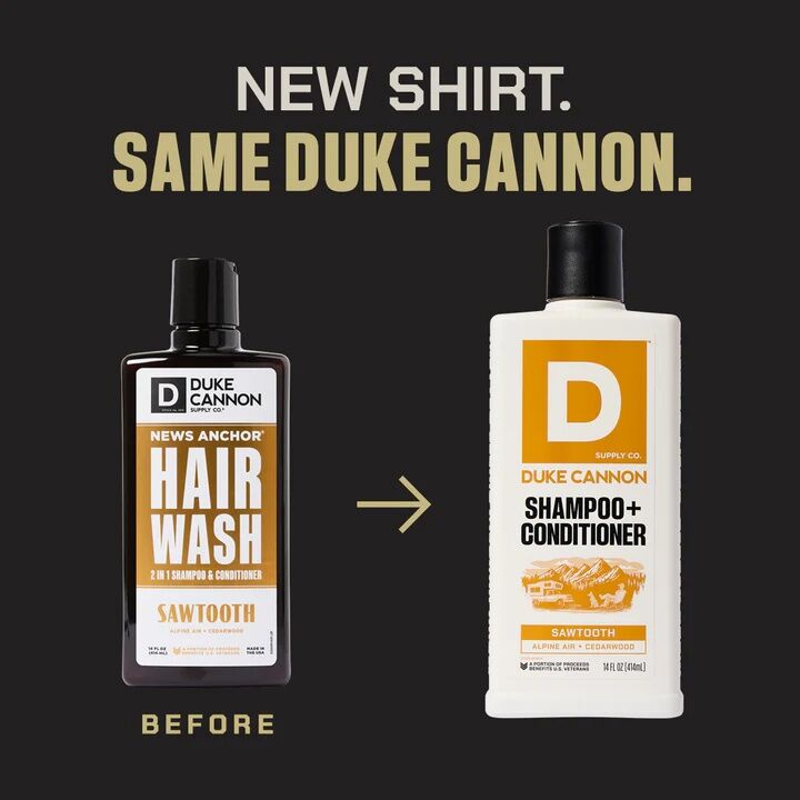 Duke Cannon Sawtooth Scent Shampoo + Conditioner, 14-Oz