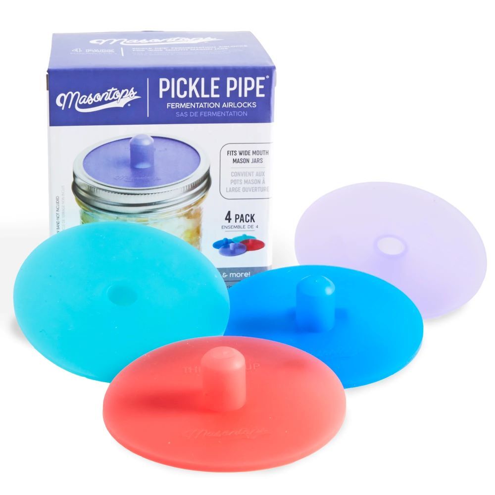 Masontops Pickle Pipe Fermentation Airlocks, Wide Mouth, 4-Pk