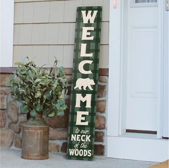 My Word! "Welcome to our Neck of the Woods" Porch Board