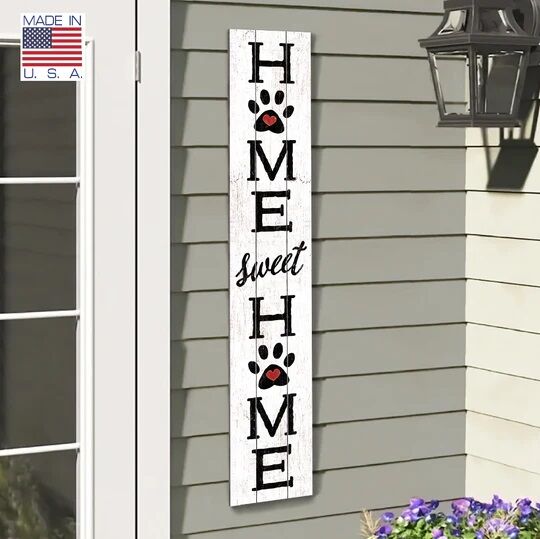 My Word! "Home Sweet Home" Pawprints Porch Board