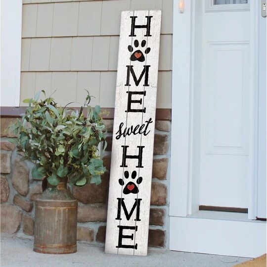 My Word! "Home Sweet Home" Pawprints Porch Board