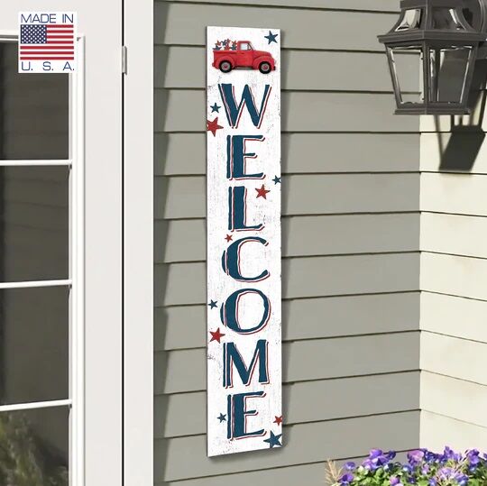 My Word! Patriotic Truck Porch Board