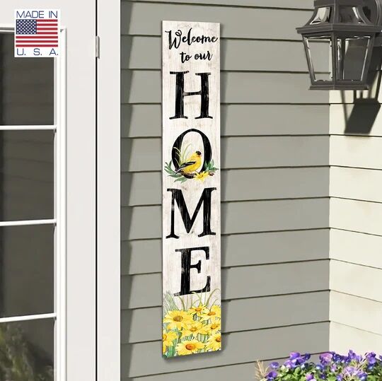 My Word! "Welcome to our Home" Goldfinch Porch Board