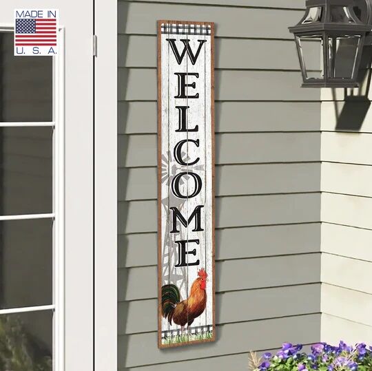 My Word! "Welcome" with Rooster and Windmill Porch Board
