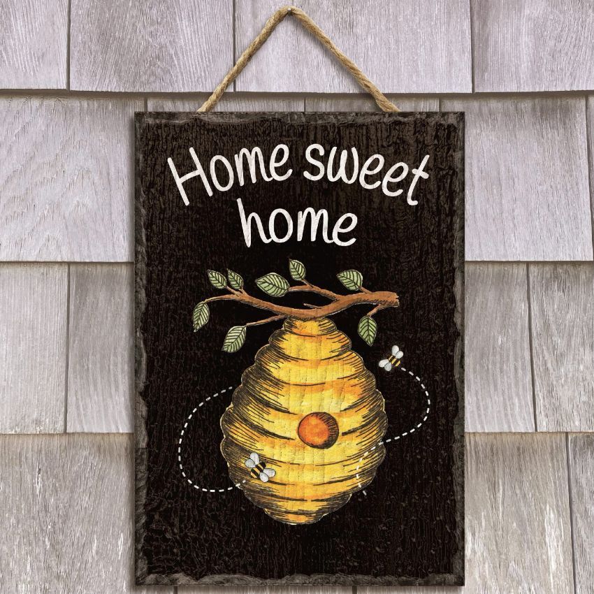 My Word! Beehive Slate Wall Hanging  Home Sweet Home, 8-In x 11.25-In