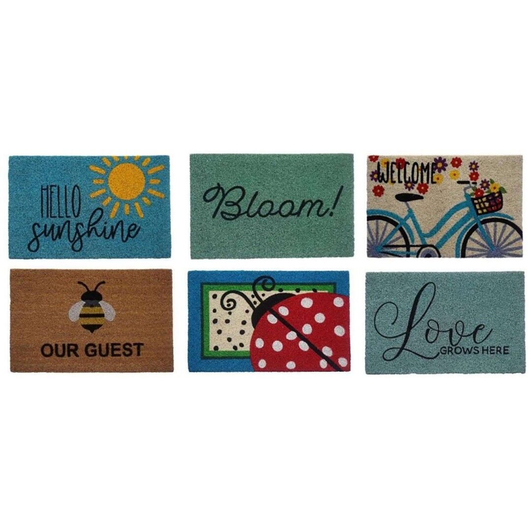 Direct Home Textile Group Summer Coir Doormat Assortment, 18 in x 28 in.