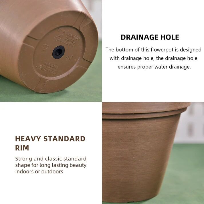 Green Ship Chocolate Large Planter With Drainage Hole, 14-In