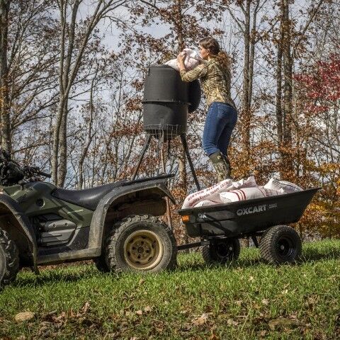 OxCart PRO-Grade Crewman Lift-Assist & Swivel Dump Cart W Run-Flat ATV-Grade MAG Tires, 15-17-Cu Ft