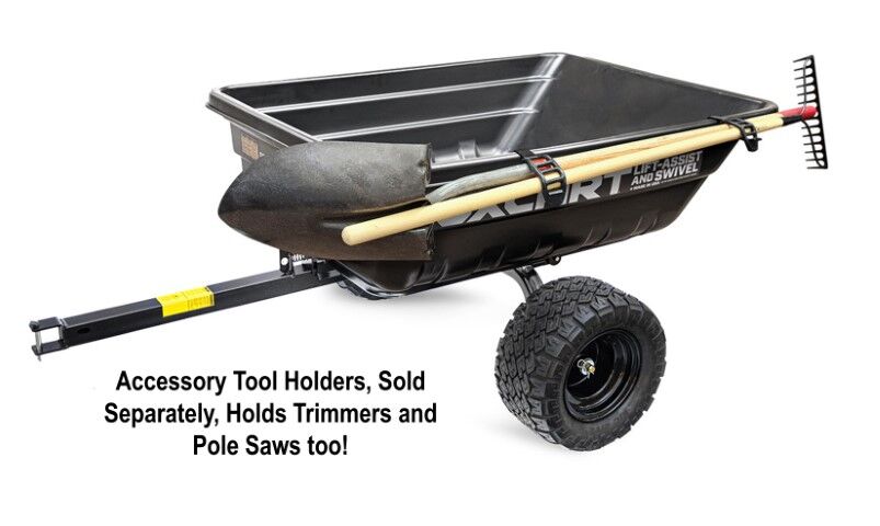 OxCart PRO-Grade Crewman Lift-Assist And Swivel Dump Cart With Run-Flat MAG Tires, 15-17-Cu Ft