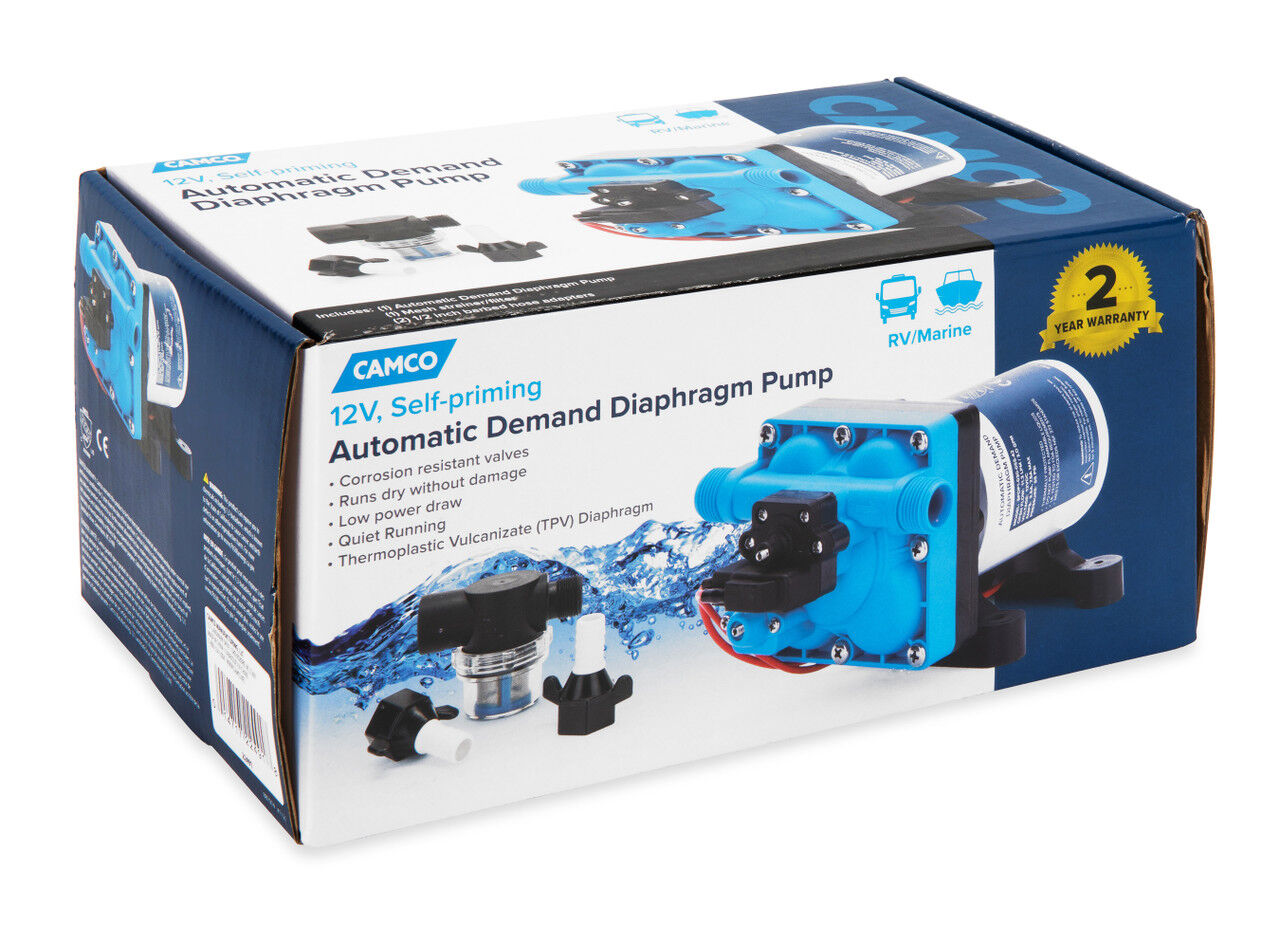 Camco RV/Marine Variable Flow Automatic Demand Water Pump, 55-PSI