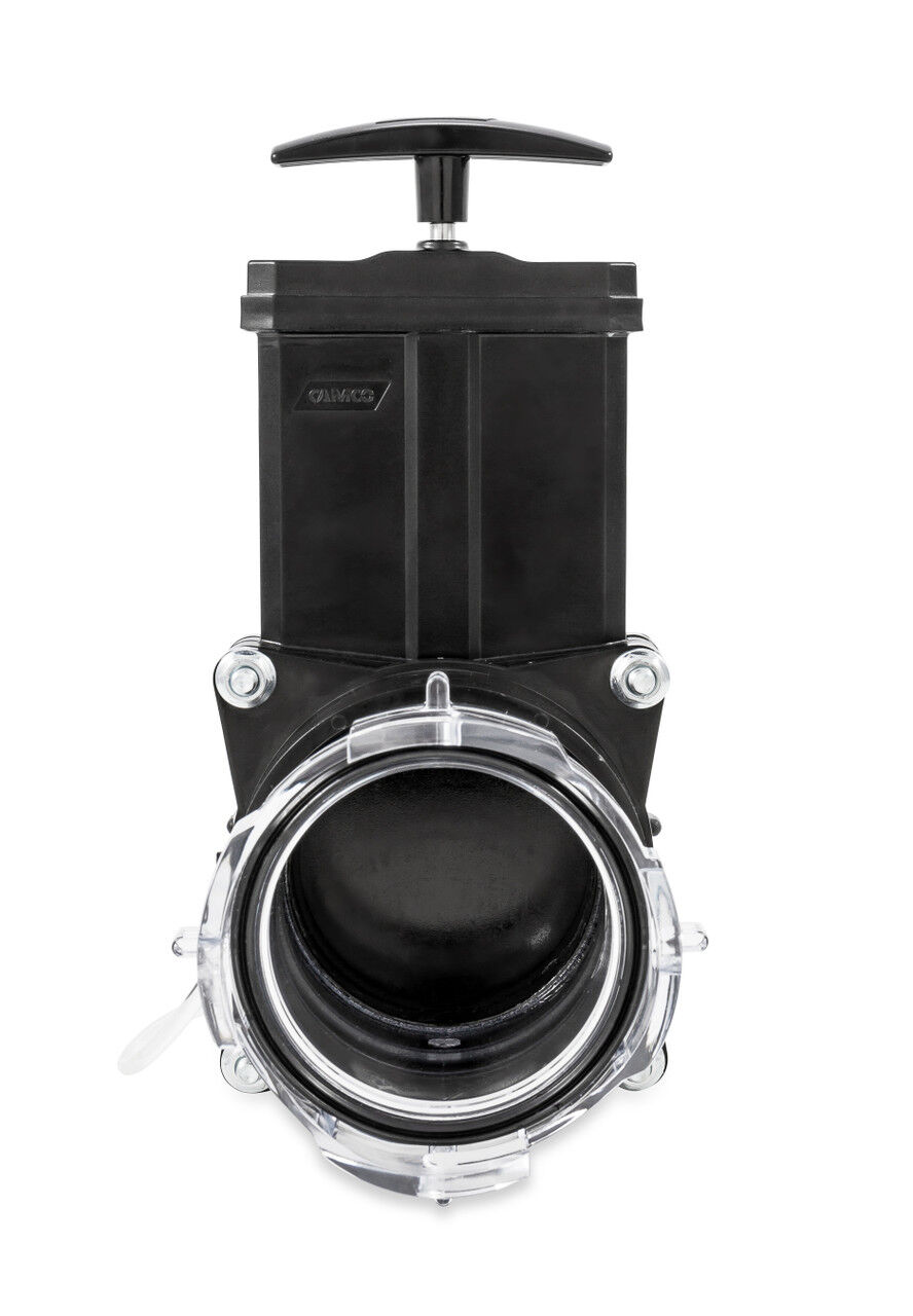 Camco RV Sewer Gate Valve With 3 1/2-In Clear Extension And Cap, 3-In
