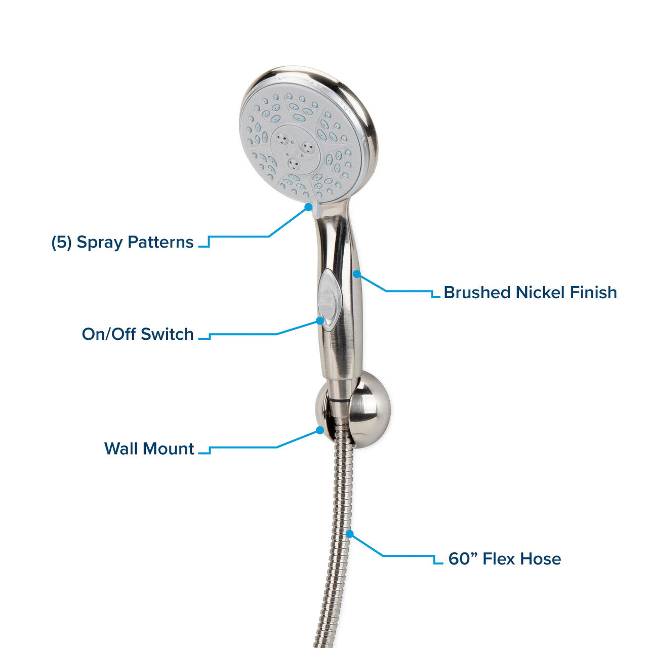 Camco RV Brushed Nickel Shower Head