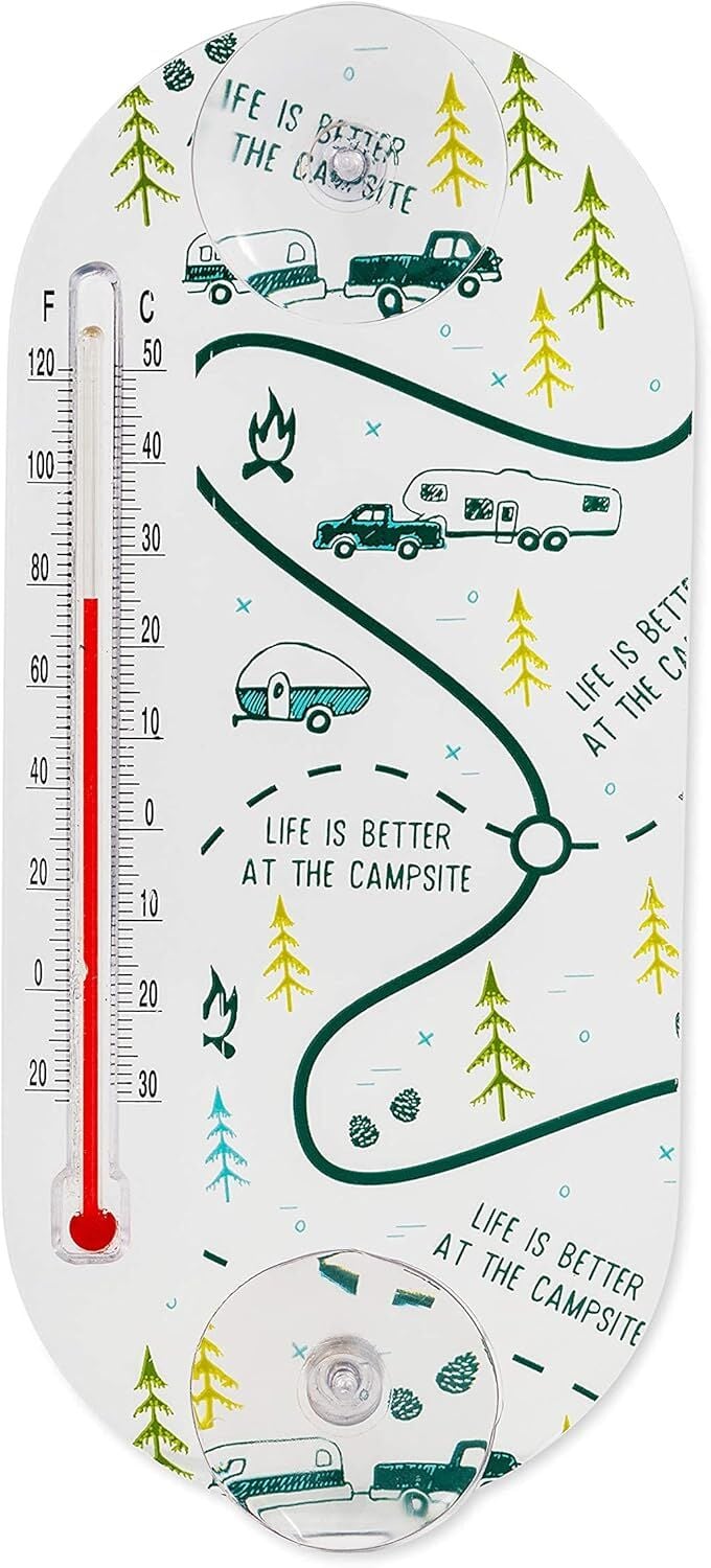 Camco Life is Better at The Campsite RV Map Design Window Thermometer