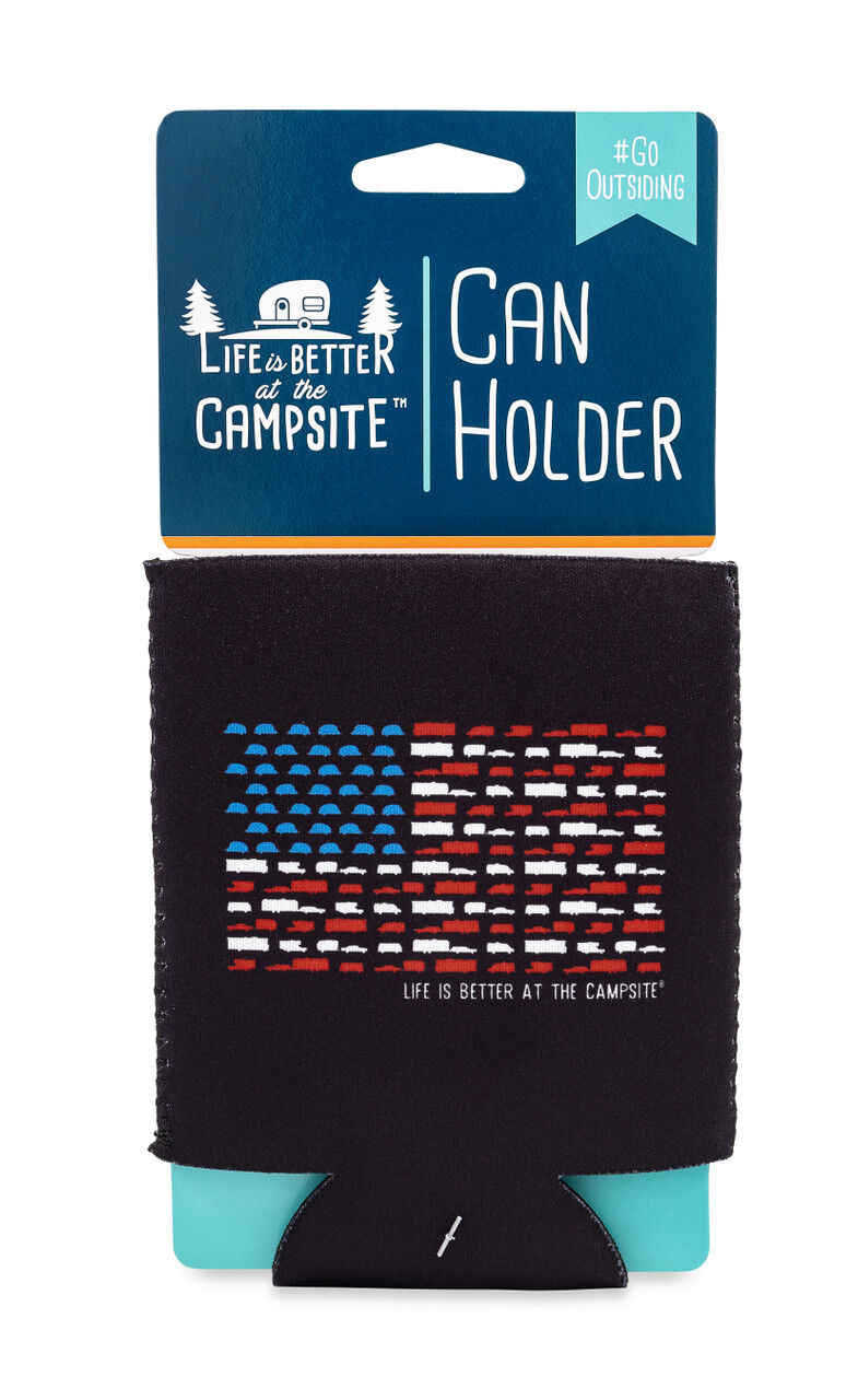 Camco Life Is Better At The Campsite Patriotic Flag Can Holder