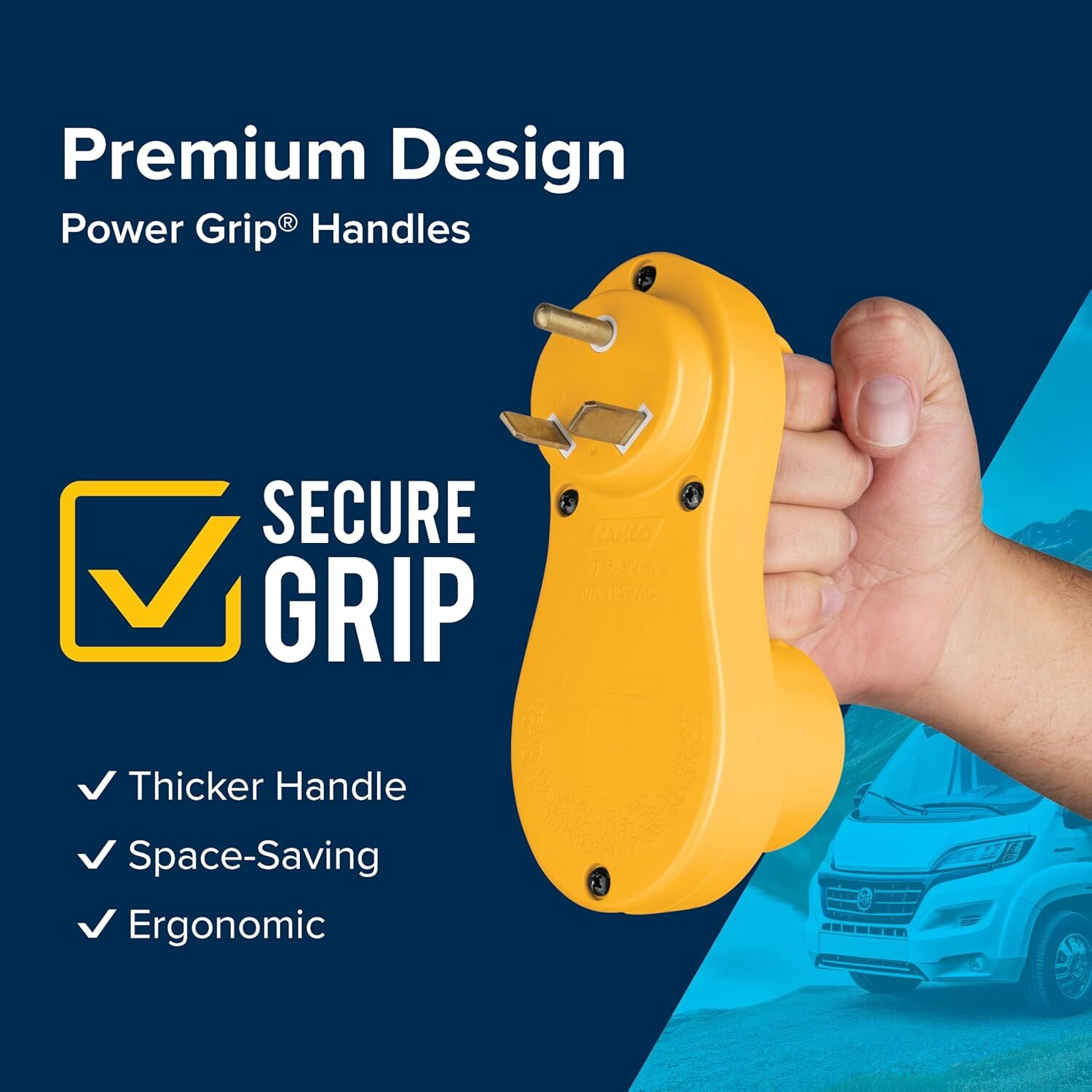 Camco Power Grip 30 AMP Male To 50 AMP Female Electrical Offset Adapter