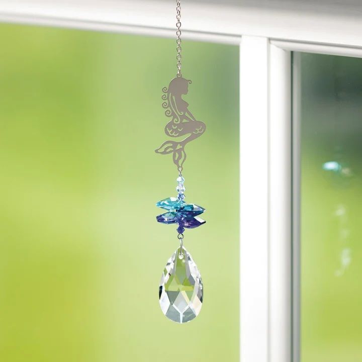 Woodstock Chimes Crystal Fantasy Suncatcher, Mermaid