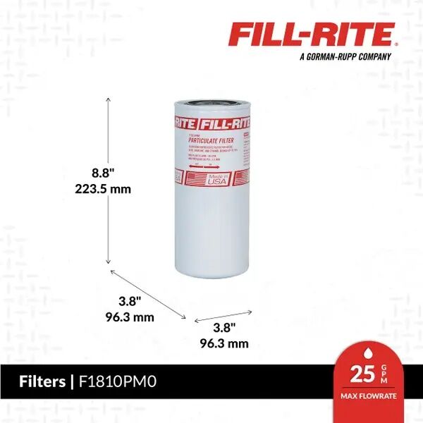 Fill-Rite 10 Micron Particulate Filter, 1-In 12UNF, 25 GPM