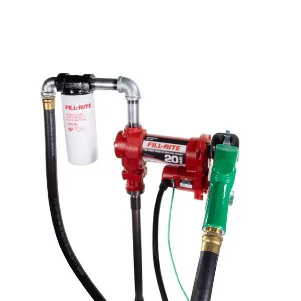 Fill-Rite 12V DC 20 GPM Fuel Transfer Pump with Nozzle, Hose, & Filter
