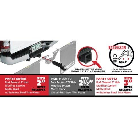 Rock Tamers Black Mudflap System, 2.5-In