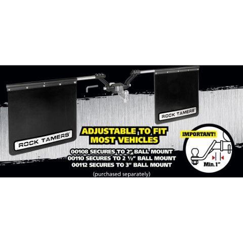 Rock Tamers Black Mudflap System, 2.5-In